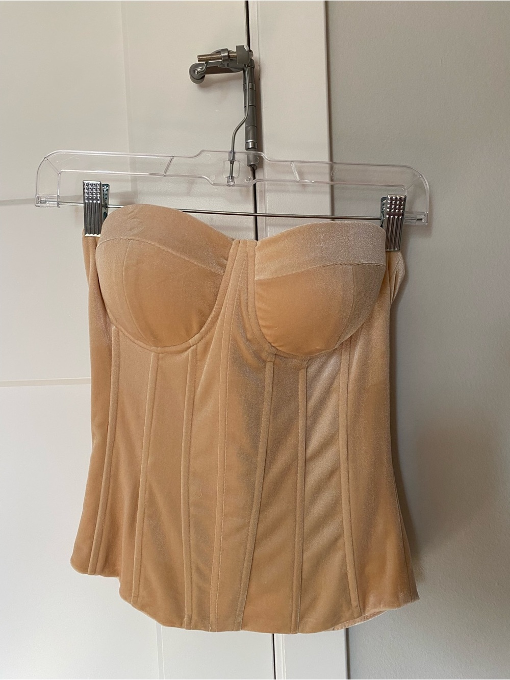 Strapless Bustier Corset Top in Nude/Champagne